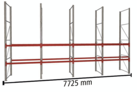 META Pallet rack MULTIPAL for 24 pallets, 7725 mm wide, 3 storage levels