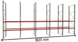 META Pallet rack MULTIPAL for 30 pallets, 9635 mm wide, 3 storage levels