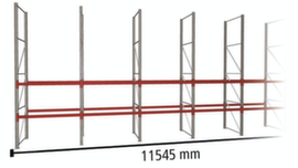 META Pallet rack MULTIPAL for 36 pallets, 11545 mm wide, 3 storage levels
