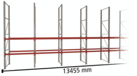 META Pallet rack MULTIPAL for 42 pallets, 13455 mm wide, 3 storage levels