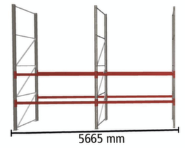 META Pallet rack MULTIPAL for 18 pallets, 5665 mm wide, 3 storage levels