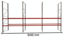 META Pallet rack MULTIPAL for 27 pallets, 8440 mm wide, 3 storage levels