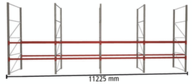 META Pallet rack MULTIPAL for 36 pallets, 11225 mm wide, 3 storage levels
