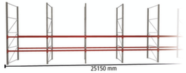 META Pallet rack MULTIPAL for 81 pallets, 25150 mm wide, 3 storage levels
