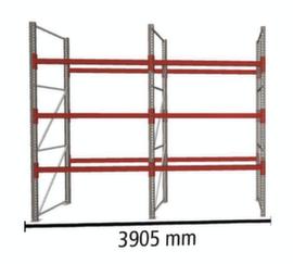 META Pallet rack MULTIPAL for 16 pallets, 3905 mm wide, 4 storage levels