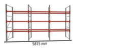 META Pallet rack MULTIPAL for 24 pallets, 5815 mm wide, 4 storage levels