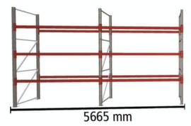 META Pallet rack MULTIPAL for 24 pallets, 5665 mm wide, 4 storage levels