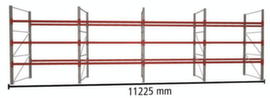 META Pallet rack MULTIPAL for 48 pallets, 11225 mm wide, 4 storage levels