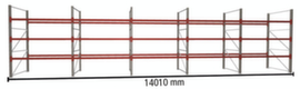 META Pallet rack MULTIPAL for 60 pallets, 14010 mm wide, 4 storage levels