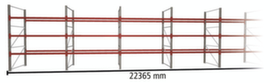 META Pallet rack MULTIPAL for 96 pallets, 22365 mm wide, 4 storage levels