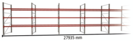 META Pallet rack MULTIPAL for 120 pallets, 27935 mm wide, 4 storage levels