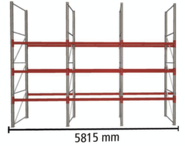 META Pallet rack MULTIPAL for 24 pallets, 5815 mm wide, 4 storage levels