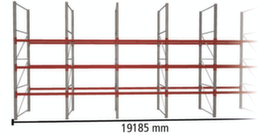META Pallet rack MULTIPAL for 80 pallets, 19185 mm wide, 4 storage levels