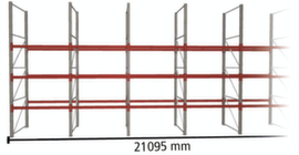 META Pallet rack MULTIPAL for 88 pallets, 21095 mm wide, 4 storage levels
