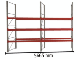 META Pallet rack MULTIPAL for 24 pallets, 5665 mm wide, 4 storage levels