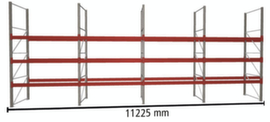META Pallet rack MULTIPAL for 48 pallets, 11225 mm wide, 4 storage levels