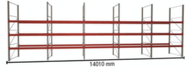 META Pallet rack MULTIPAL for 60 pallets, 14010 mm wide, 4 storage levels