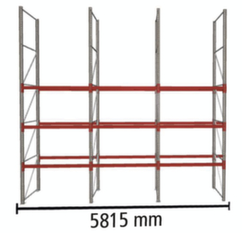 META Pallet rack MULTIPAL for 24 pallets, 5815 mm wide, 4 storage levels