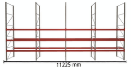 META Pallet rack MULTIPAL for 48 pallets, 11225 mm wide, 4 storage levels