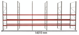 META Pallet rack MULTIPAL for 60 pallets, 14010 mm wide, 4 storage levels