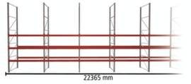 META Pallet rack MULTIPAL for 96 pallets, 22365 mm wide, 4 storage levels