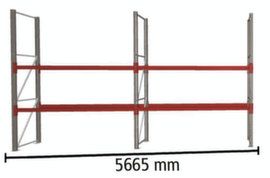 META Pallet rack MULTIPAL for 12 pallets, 5665 mm wide, 3 storage levels