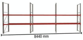 META Pallet rack MULTIPAL for 18 pallets, 8440 mm wide, 3 storage levels