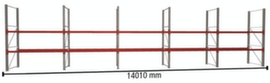 META Pallet rack MULTIPAL for 30 pallets, 14010 mm wide, 3 storage levels