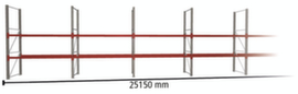 META Pallet rack MULTIPAL for 54 pallets, 25150 mm wide, 3 storage levels