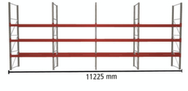 META Pallet rack MULTIPAL for 32 pallets, 11225 mm wide, 4 storage levels