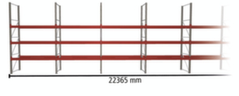 META Pallet rack MULTIPAL for 64 pallets, 22365 mm wide, 4 storage levels
