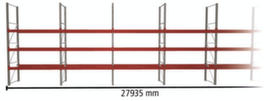 META Pallet rack MULTIPAL for 80 pallets, 27935 mm wide, 4 storage levels