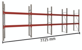 META Pallet rack MULTIPAL for 12 pallets, 7725 mm wide, 3 storage levels