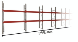 META Pallet rack MULTIPAL for 33 pallets, 21095 mm wide, 3 storage levels