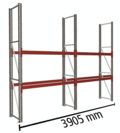 META Pallet rack MULTIPAL for 6 pallets, 3905 mm wide, 3 storage levels