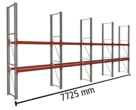 META Pallet rack MULTIPAL for 12 pallets, 7725 mm wide, 3 storage levels
