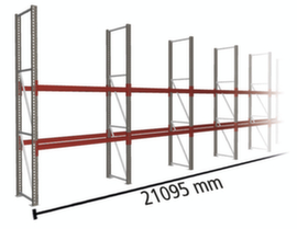 META Pallet rack MULTIPAL for 33 pallets, 21095 mm wide, 3 storage levels