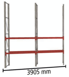 META Pallet rack MULTIPAL for 8 pallets, 3905 mm wide, 4 storage levels