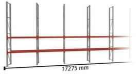 META Pallet rack MULTIPAL for 36 pallets, 17275 mm wide, 4 storage levels