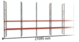 META Pallet rack MULTIPAL for 44 pallets, 21095 mm wide, 4 storage levels