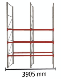 META Pallet rack MULTIPAL for 8 pallets, 3905 mm wide, 4 storage levels
