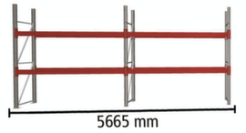 META Pallet rack MULTIPAL for 12 pallets, 5665 mm wide, 3 storage levels