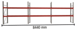 META Pallet rack MULTIPAL for 18 pallets, 8440 mm wide, 3 storage levels