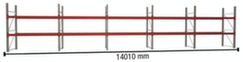 META Pallet rack MULTIPAL for 30 pallets, 14010 mm wide, 3 storage levels