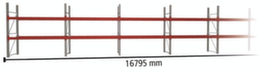 META Pallet rack MULTIPAL for 36 pallets, 16795 mm wide, 3 storage levels