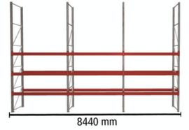 META Pallet rack MULTIPAL for 24 pallets, 8440 mm wide, 4 storage levels