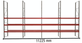 META Pallet rack MULTIPAL for 32 pallets, 11225 mm wide, 4 storage levels