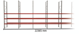 META Pallet rack MULTIPAL for 64 pallets, 22365 mm wide, 4 storage levels