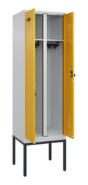 C+P Black and white locker Evolo PLUS with double compartment and base frame