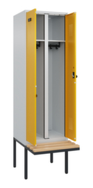 C+P Black and white locker Evolo PLUS with bench